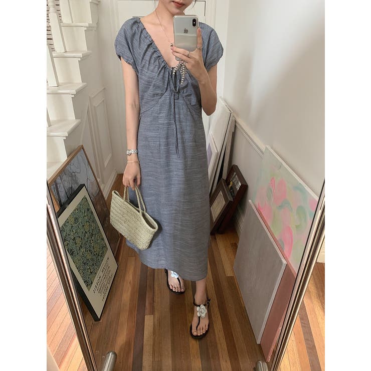 リボン半袖Vネックワンピース | Ulysses | 詳細画像3 