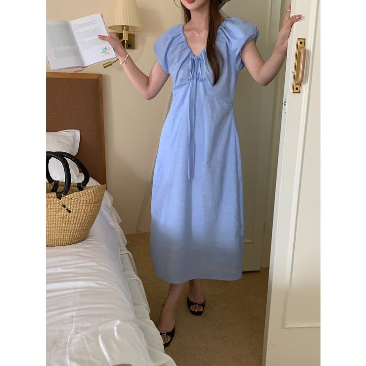 リボン半袖Vネックワンピース | Ulysses | 詳細画像6 