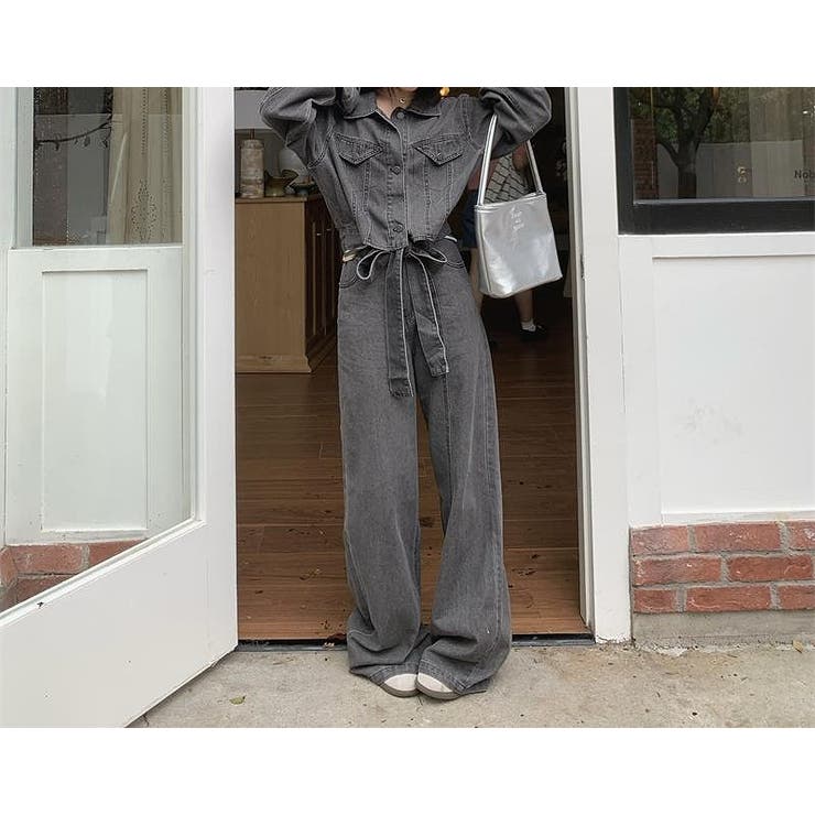 リボン長袖デニムジャケットワイドパンツセットアップ | Ulysses | 詳細画像3 