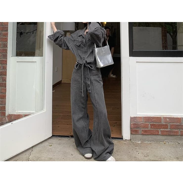 リボン長袖デニムジャケットワイドパンツセットアップ | Ulysses | 詳細画像5 