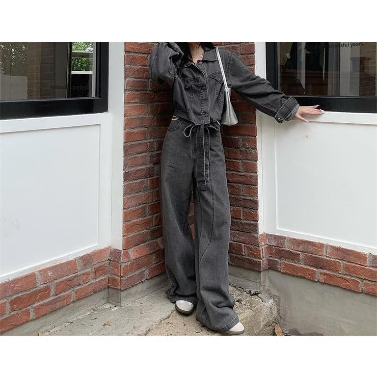 リボン長袖デニムジャケットワイドパンツセットアップ | Ulysses | 詳細画像7 