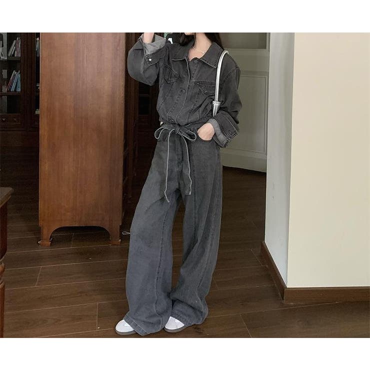 リボン長袖デニムジャケットワイドパンツセットアップ | Ulysses | 詳細画像8 