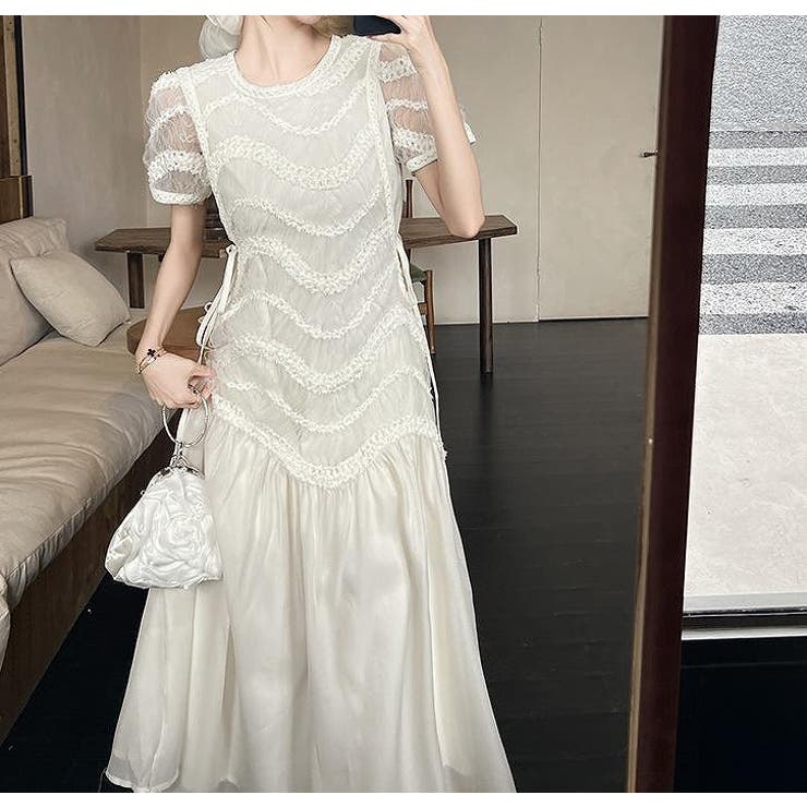 半袖重工チュール切り替えワンピース | Ulysses | 詳細画像7 