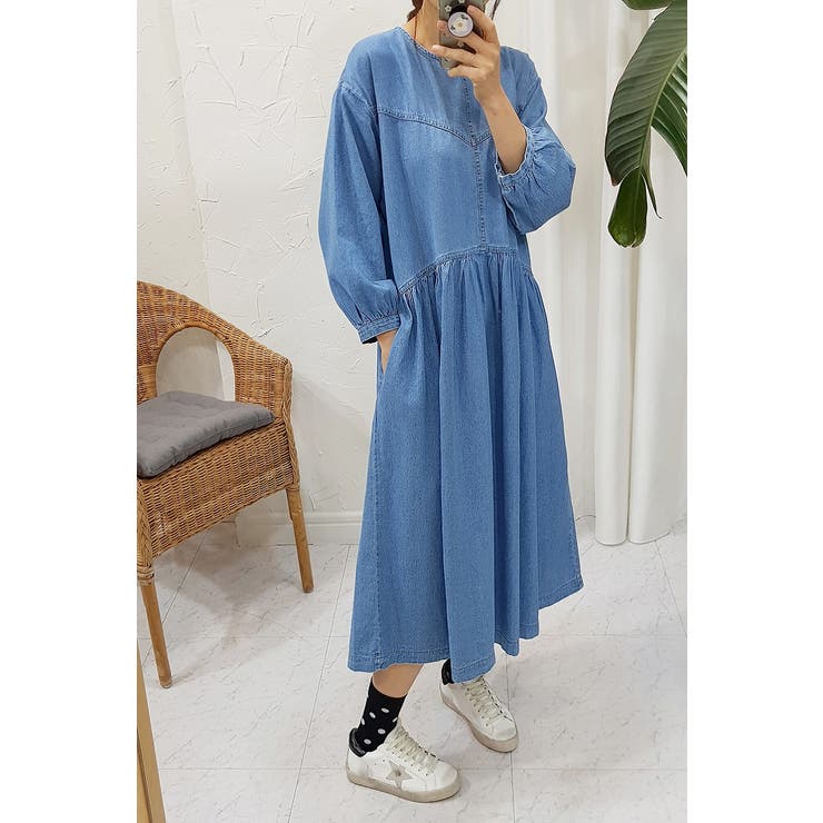 長袖デニムワンピース | Ulysses | 詳細画像1 