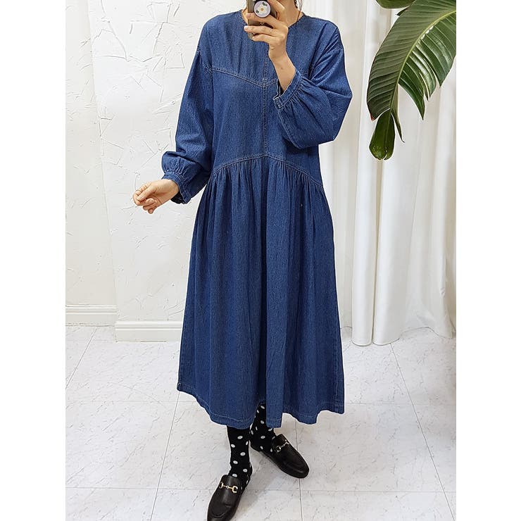 ダークブルー | 長袖デニムワンピース | Ulysses