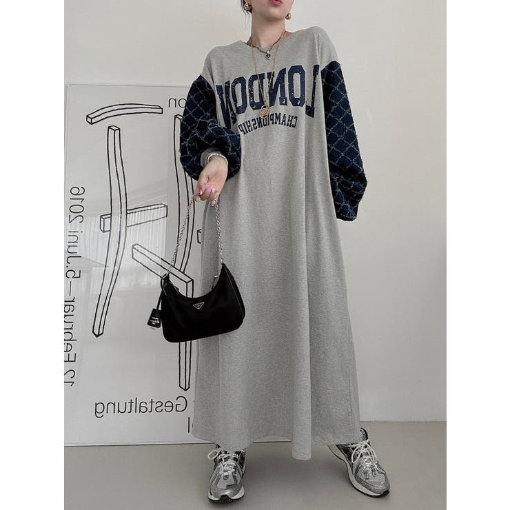 ランタンスリーブオーバーサイズロゴスウェットワンピース | Ulysses | 詳細画像2 