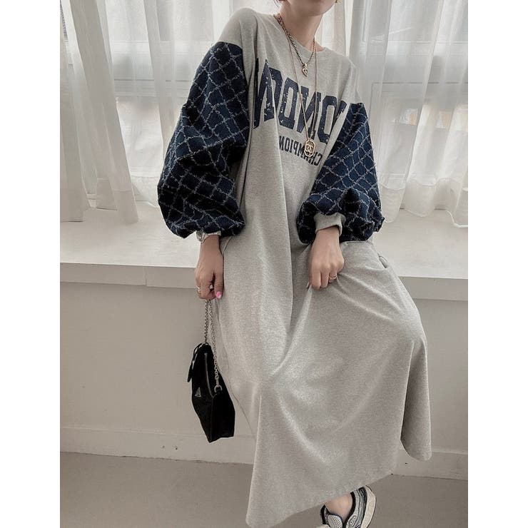 ランタンスリーブオーバーサイズロゴスウェットワンピース | Ulysses | 詳細画像4 