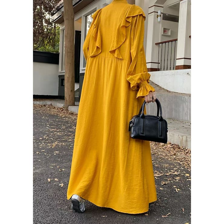 フリル長袖シングルブレストワンピース | Ulysses | 詳細画像4 