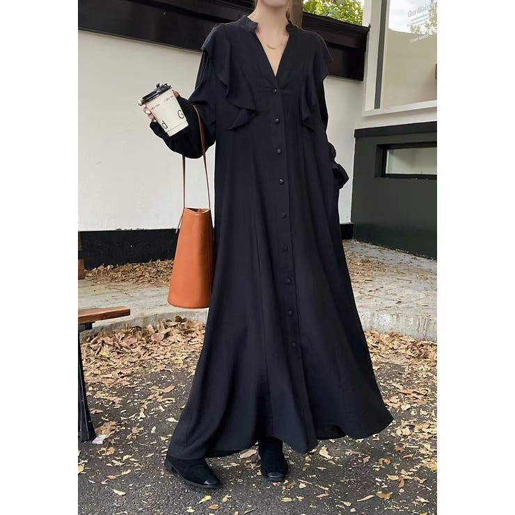 フリル長袖シングルブレストワンピース | Ulysses | 詳細画像5 