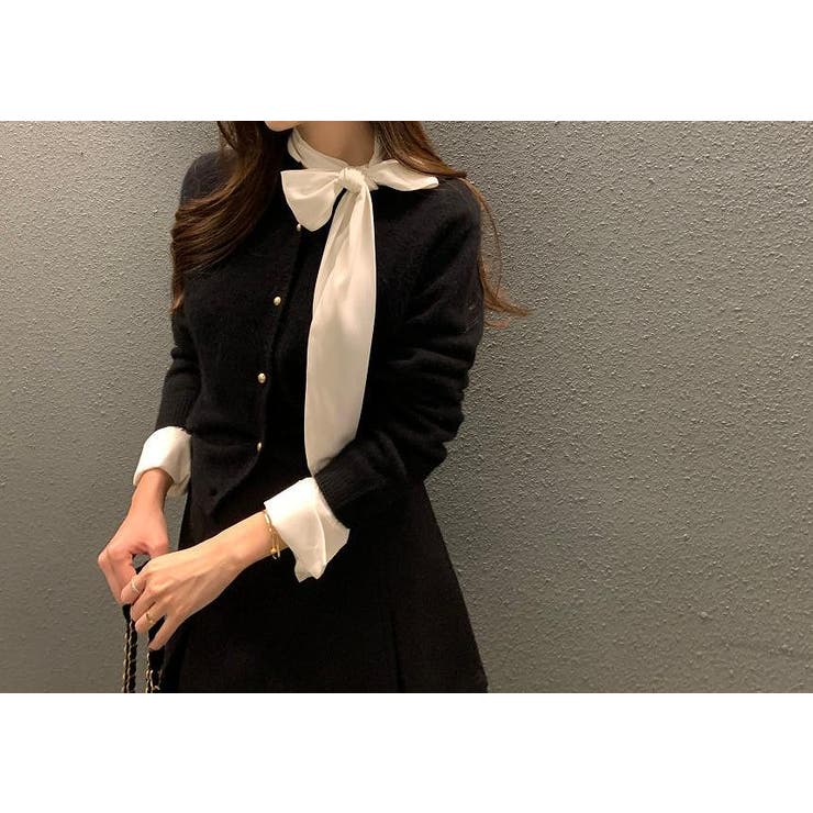 リボンノーカラーシャツトップス | Ulysses | 詳細画像4 