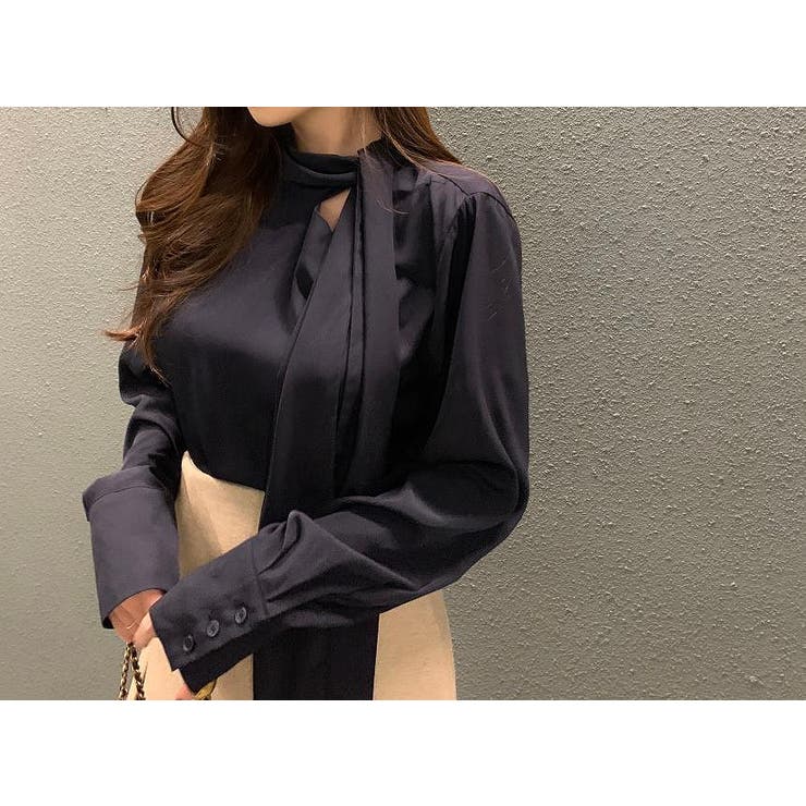 リボンノーカラーシャツトップス | Ulysses | 詳細画像7 