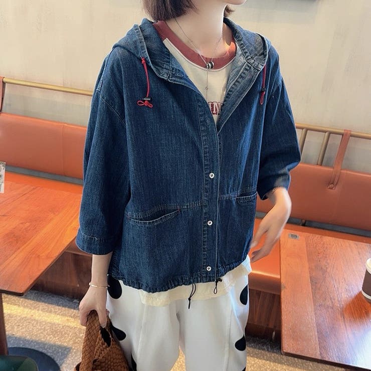 フード付きシングルブレストデニムジャケット | Ulysses | 詳細画像2 