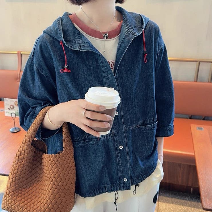 フード付きシングルブレストデニムジャケット | Ulysses | 詳細画像3 