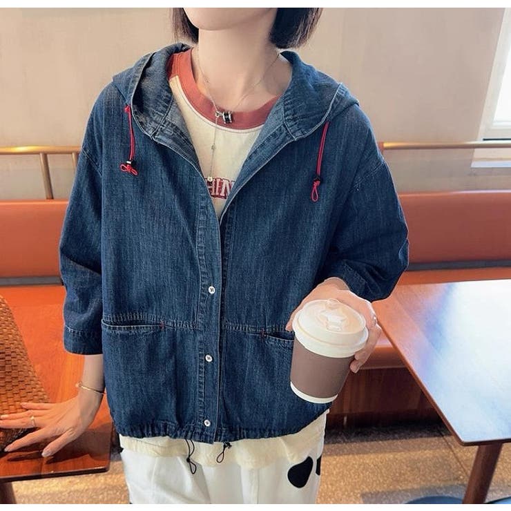 フード付きシングルブレストデニムジャケット | Ulysses | 詳細画像4 