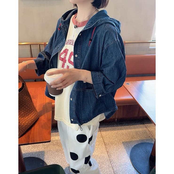 フード付きシングルブレストデニムジャケット | Ulysses | 詳細画像5 