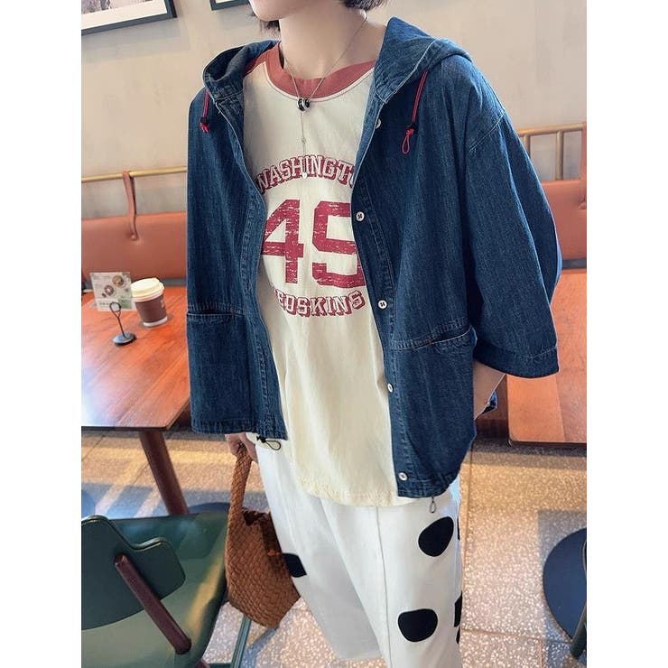 フード付きシングルブレストデニムジャケット | Ulysses | 詳細画像6 