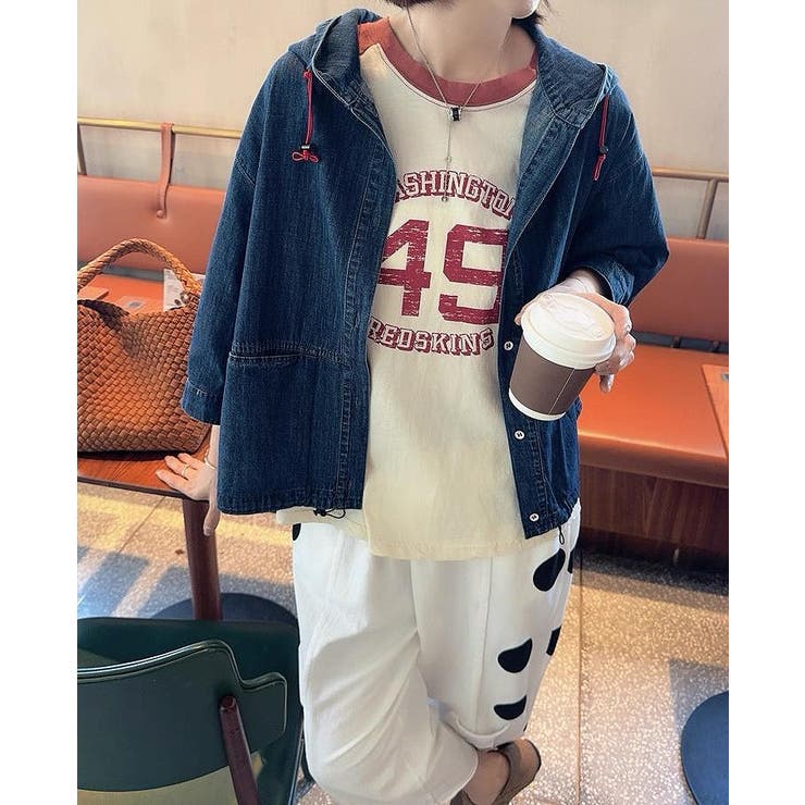 フード付きシングルブレストデニムジャケット | Ulysses | 詳細画像7 