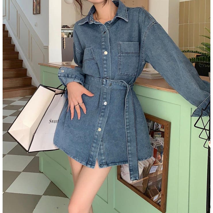 ブルー | 襟付きシングルブレストデニムジャケット | Ulysses