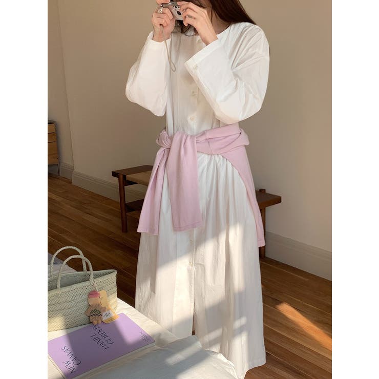 リボン長袖シングルブレストシャツワンピース | Ulysses | 詳細画像2 