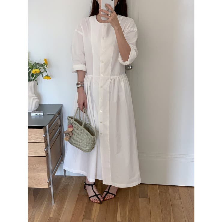 リボン長袖シングルブレストシャツワンピース | Ulysses | 詳細画像3 