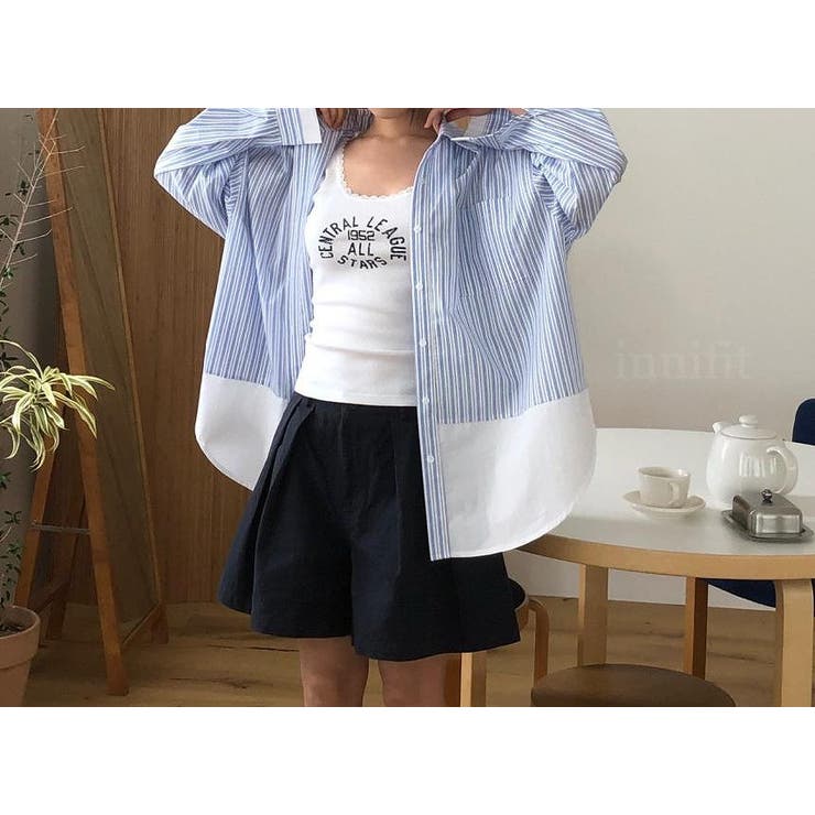 切り替えストライプ長袖シャツ | Ulysses | 詳細画像1 