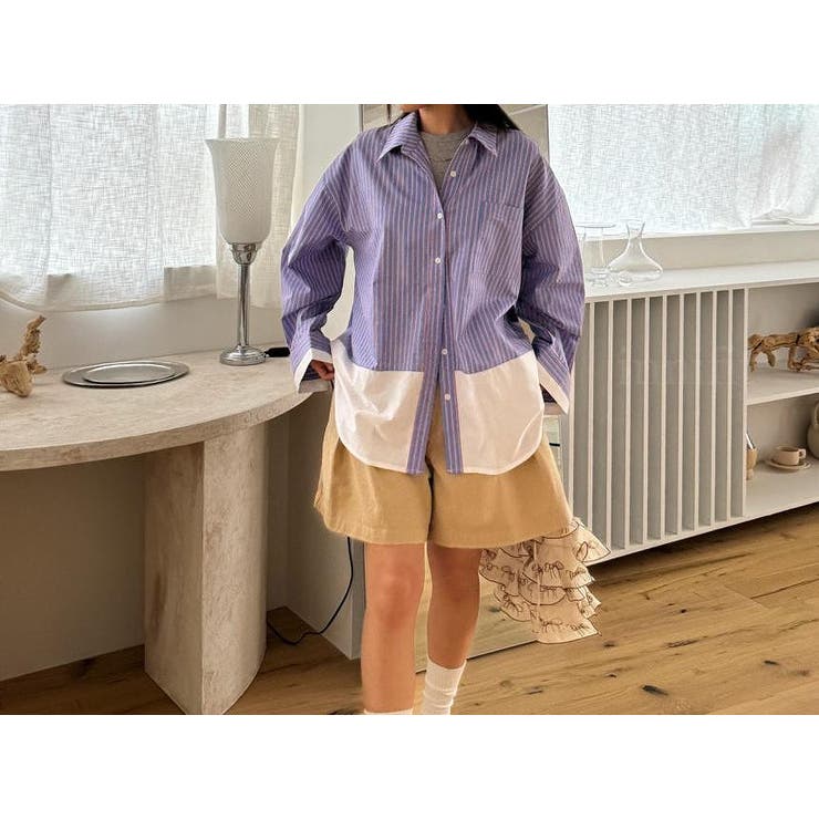 切り替えストライプ長袖シャツ | Ulysses | 詳細画像5 