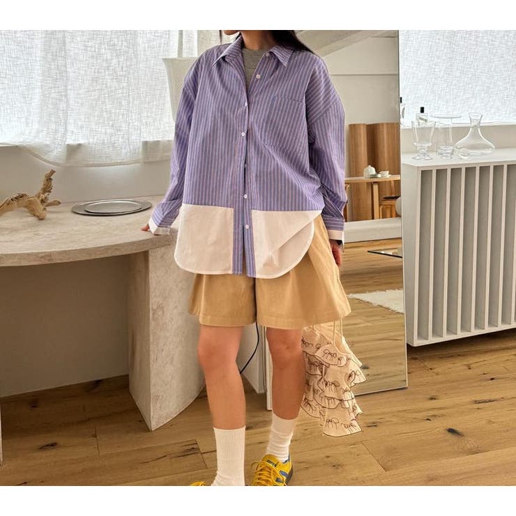 切り替えストライプ長袖シャツ | Ulysses | 詳細画像7 