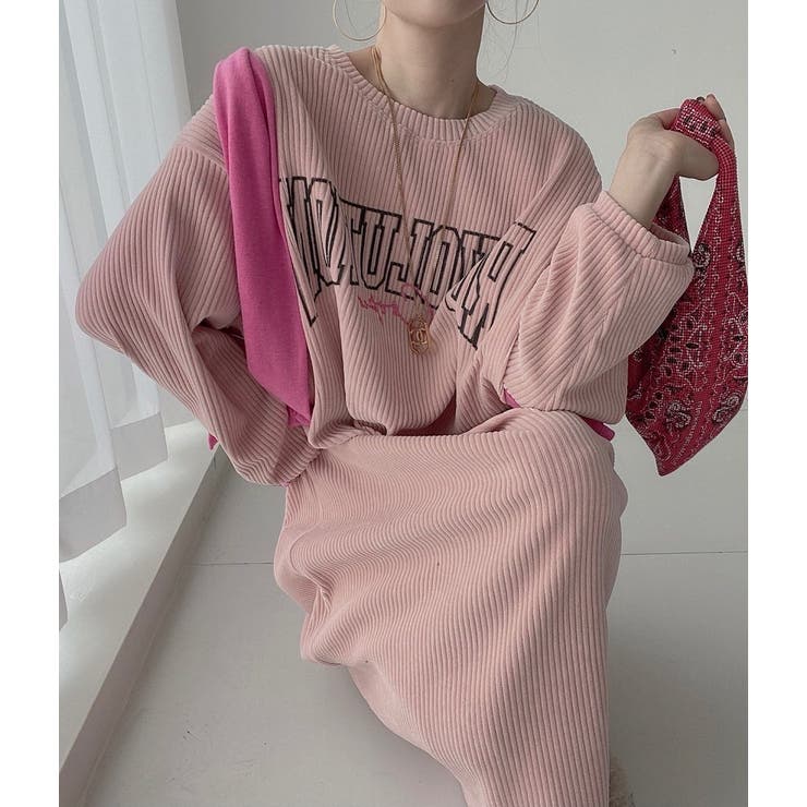 コーデュロイ長袖プリントワンピース | Ulysses | 詳細画像1 