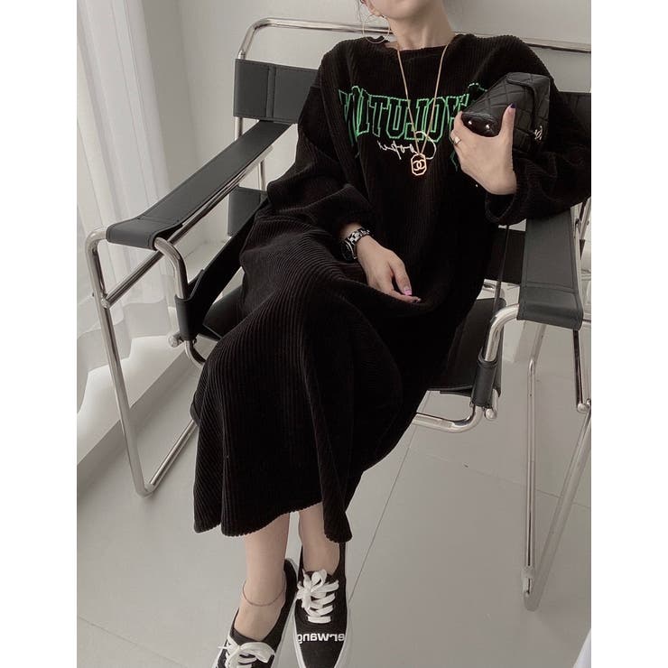 コーデュロイ長袖プリントワンピース | Ulysses | 詳細画像5 