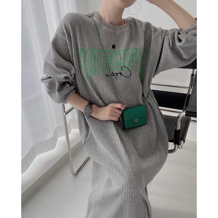 コーデュロイ長袖プリントワンピース | Ulysses | 詳細画像9 