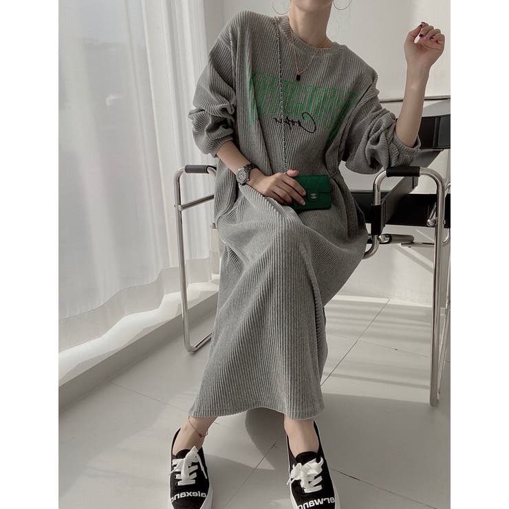 コーデュロイ長袖プリントワンピース | Ulysses | 詳細画像12 