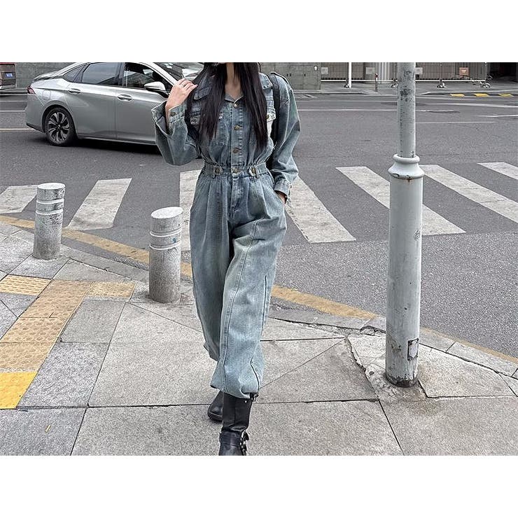 ブルー | デニム長袖サロペット | Ulysses