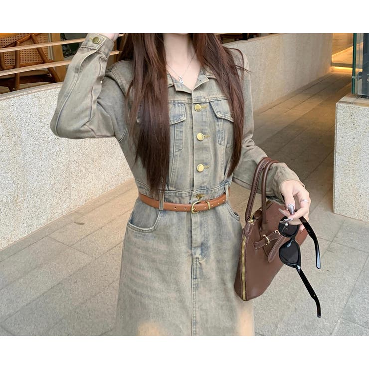 長袖襟付きデニムワンピース | Ulysses | 詳細画像3 