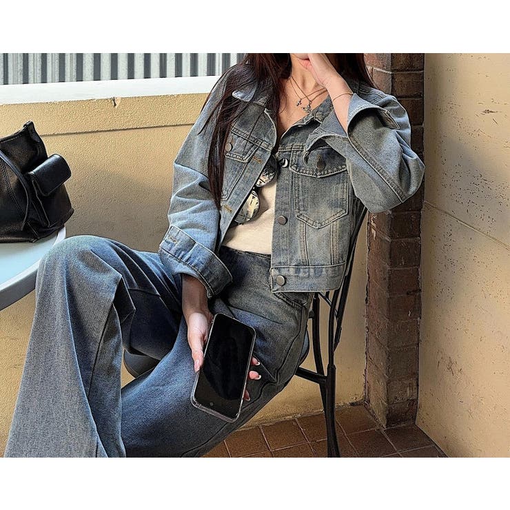 ブルー | 長袖ショートデニムジャケット | Ulysses