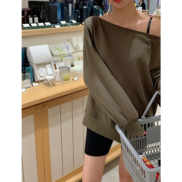 カーキ | オフショルダートレーナー | Ulysses