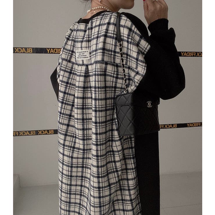 スウェット切り替えチェック柄長袖ワンピース | Ulysses | 詳細画像4 