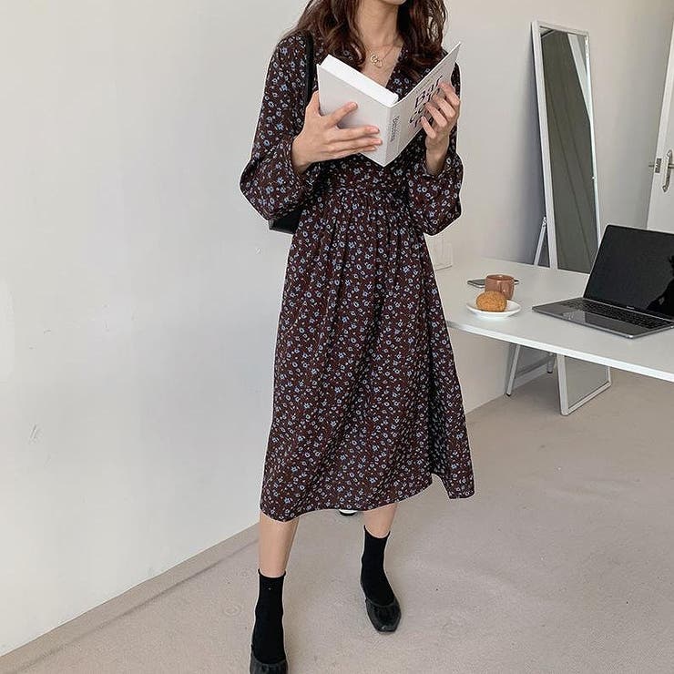 花柄リボン長袖ワンピース | Ulysses | 詳細画像3 