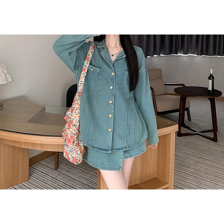 デニムジャケットショートパンツセットアップ[品番：NTRW0011220