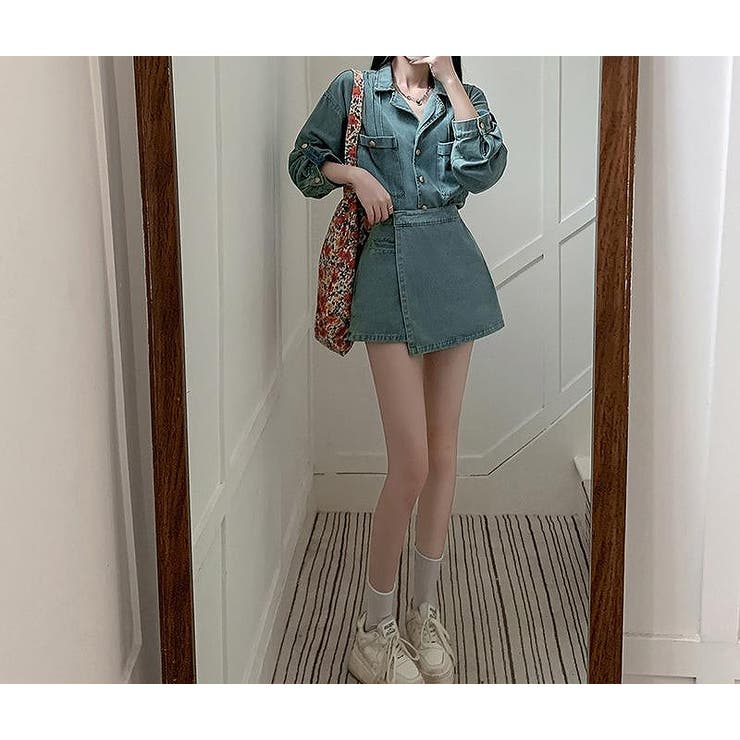 デニムジャケットショートパンツセットアップ[品番：NTRW0011220