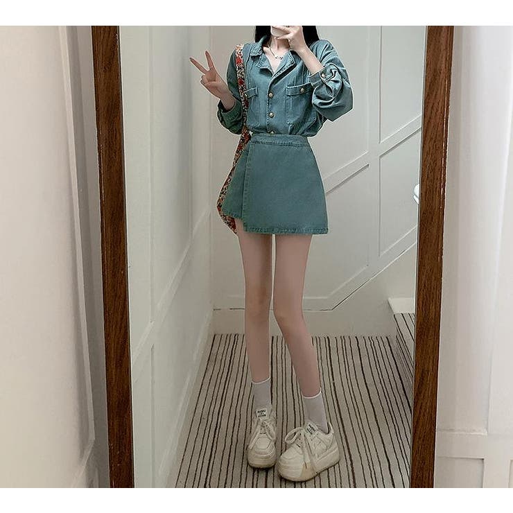 デニムジャケットショートパンツセットアップ[品番：NTRW0011220