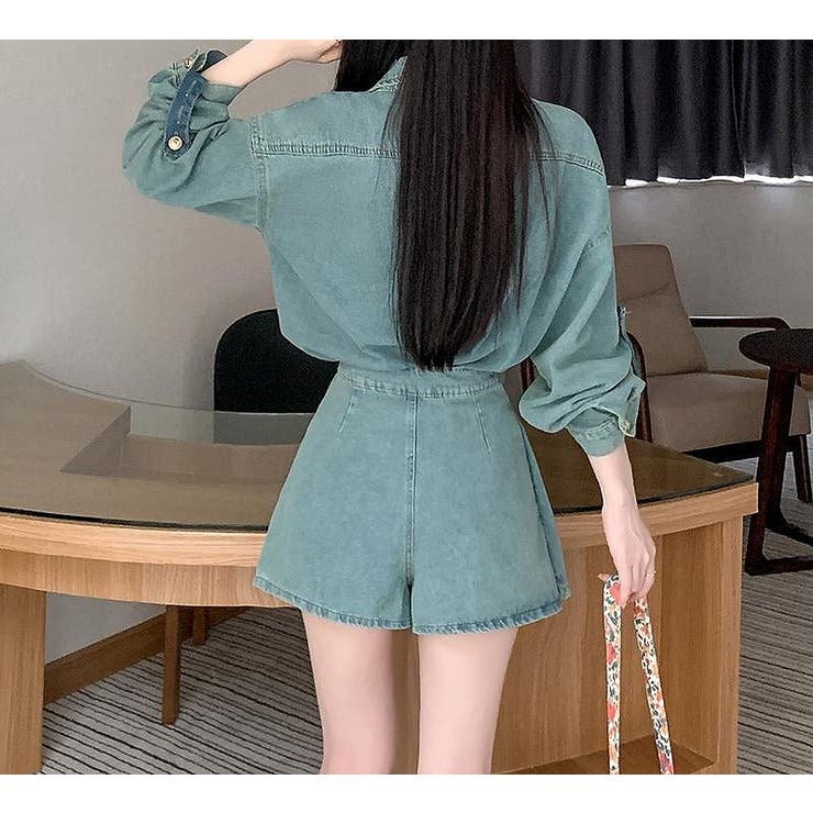 デニムジャケットショートパンツセットアップ[品番：NTRW0011220