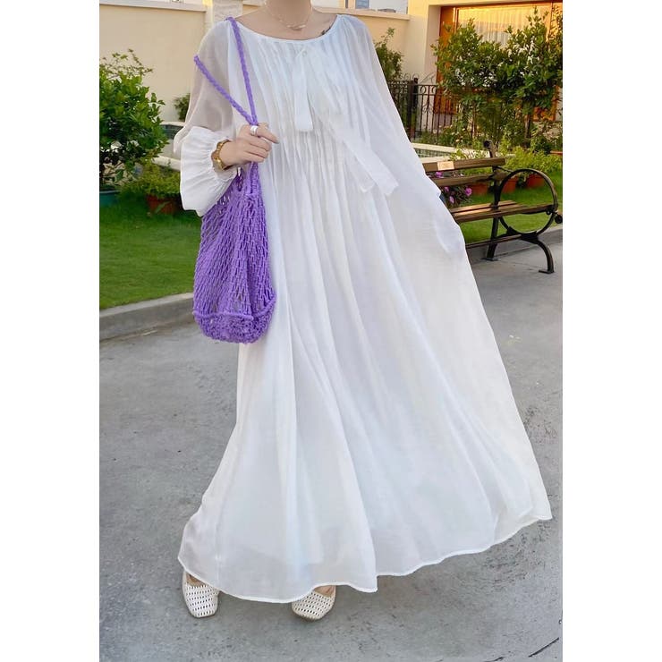 リボン長袖ロングワンピース | Ulysses | 詳細画像6 