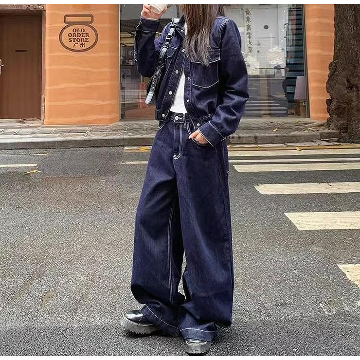 デニムショートジャケットパンツセットアップ[品番：NTRW0011254