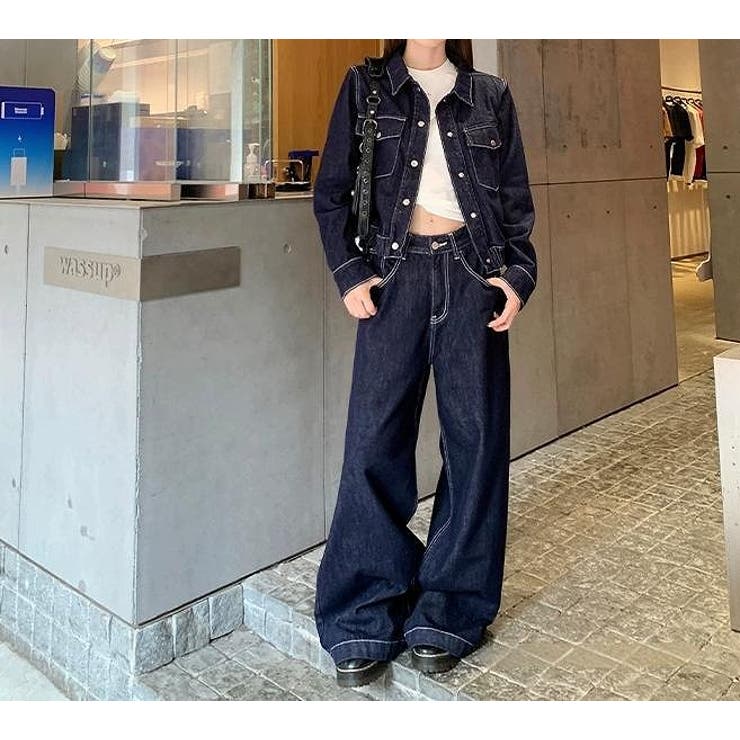 デニムショートジャケットパンツセットアップ[品番：NTRW0011254