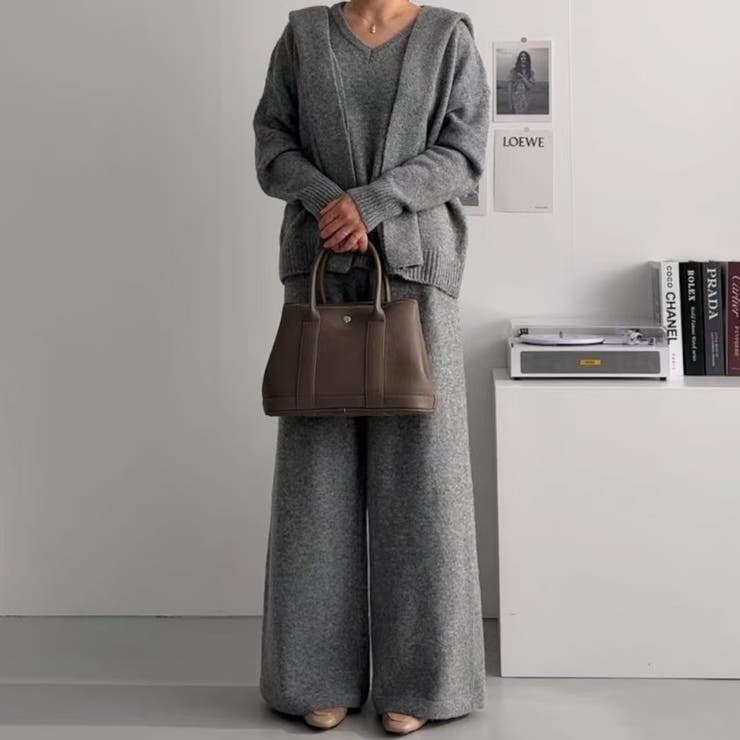 ダークグレー | ニットトップスワイドパンツセットアップ | Ulysses