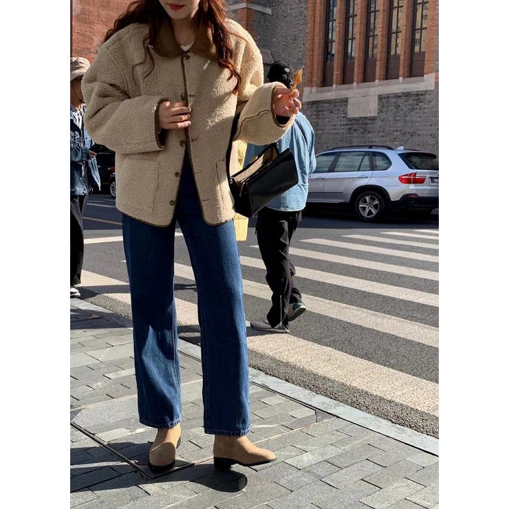 リバーシブル羊羔毛鹿の毛皮の綿毛ジャケット | Ulysses | 詳細画像2 