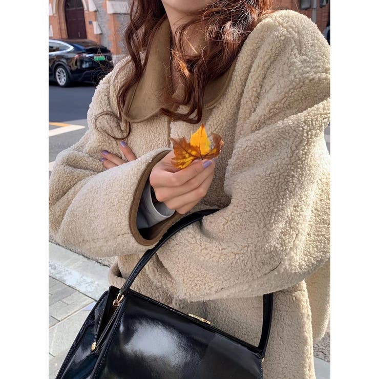 リバーシブル羊羔毛鹿の毛皮の綿毛ジャケット | Ulysses | 詳細画像4 