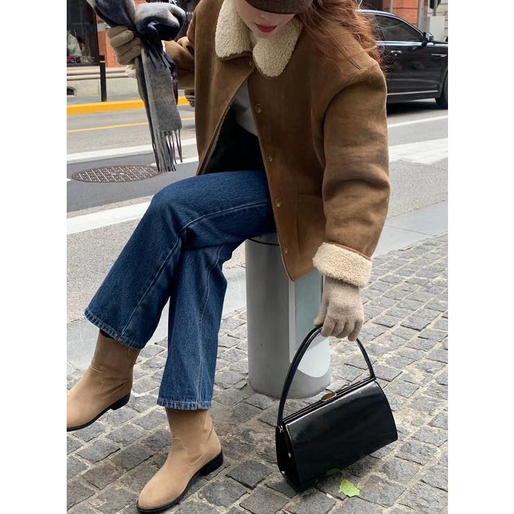 リバーシブル羊羔毛鹿の毛皮の綿毛ジャケット | Ulysses | 詳細画像6 