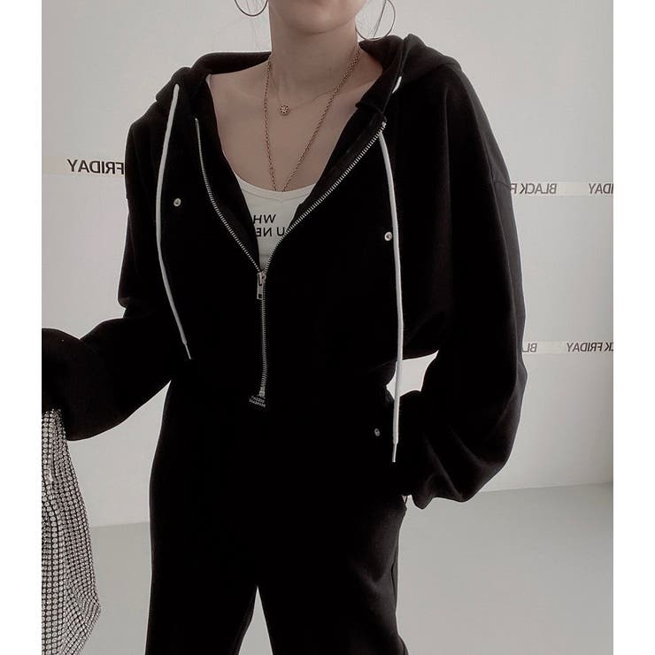 ブラック | スウェットショートジャケットワイドパンツセットアップ | Ulysses