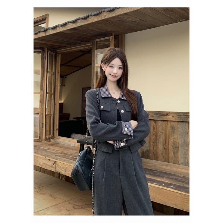 ショートシングルブレストジャケットワイドパンツセットアップ | Ulysses | 詳細画像3 